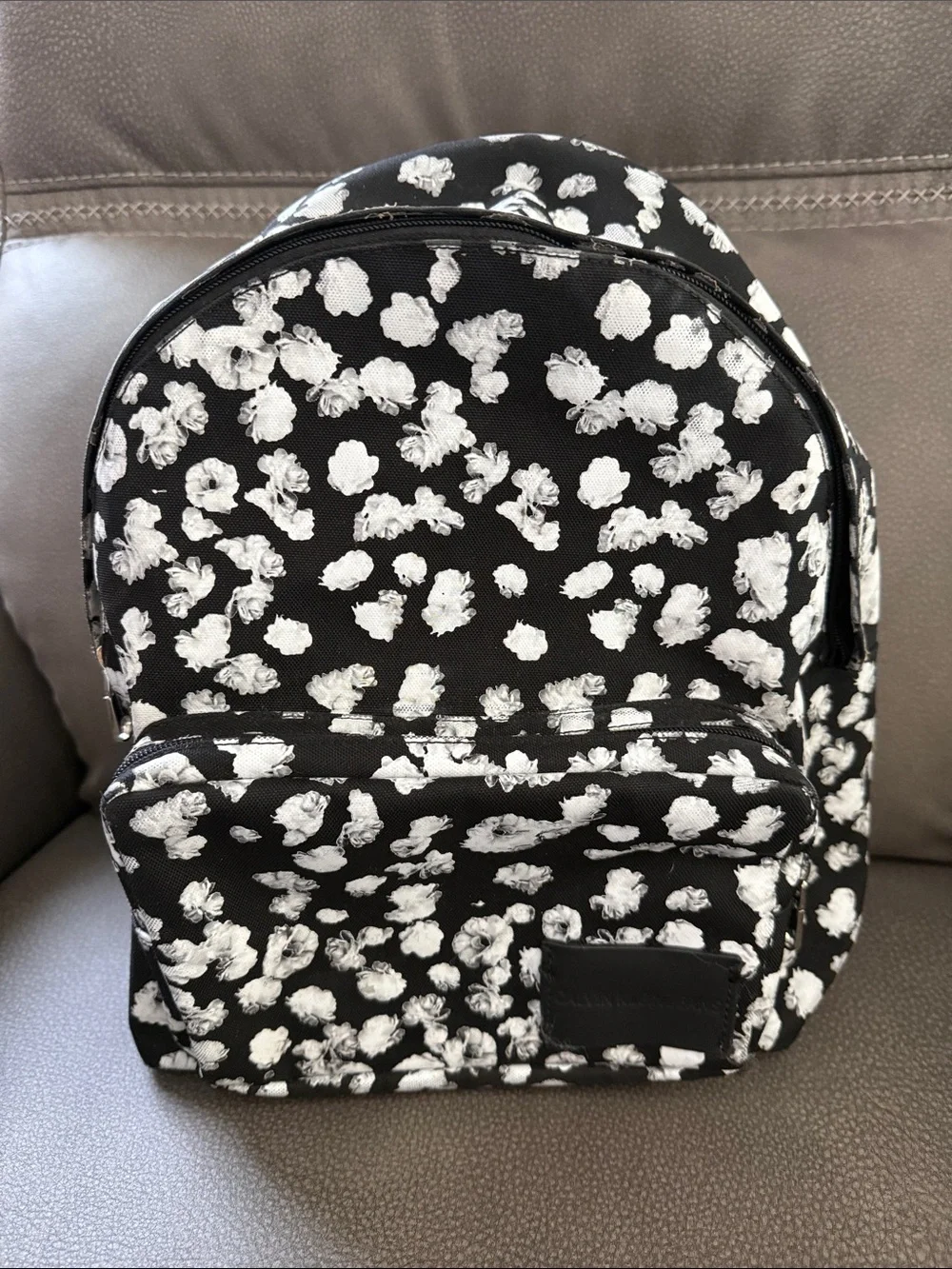Calvin Klein Jeans Black and White Floral Print Backpack